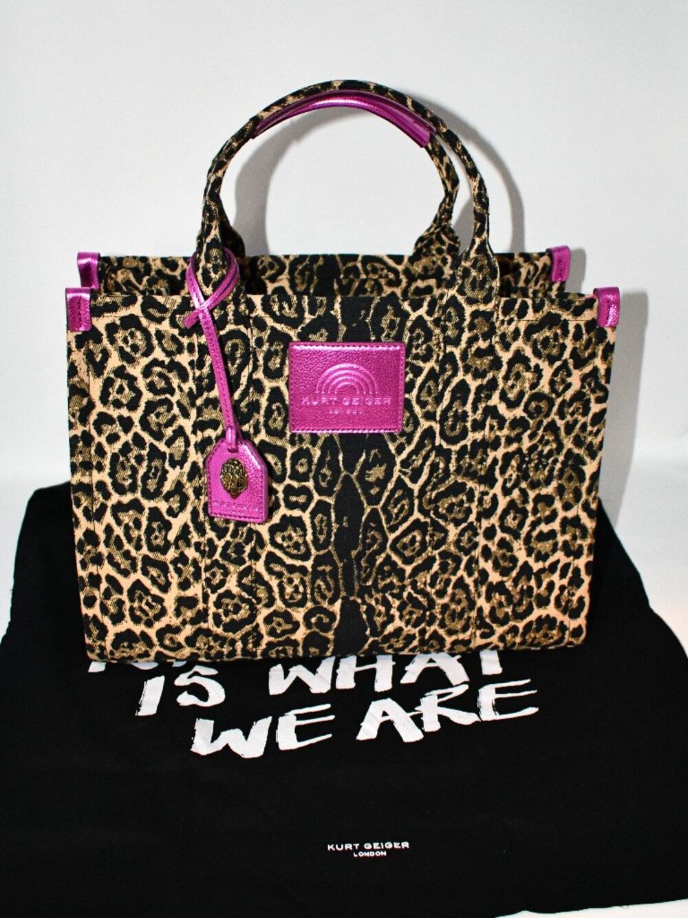 Kurt Geiger Southbank LARGE Tote Bag in Open Brown # 5033539689 NWT Details: 100